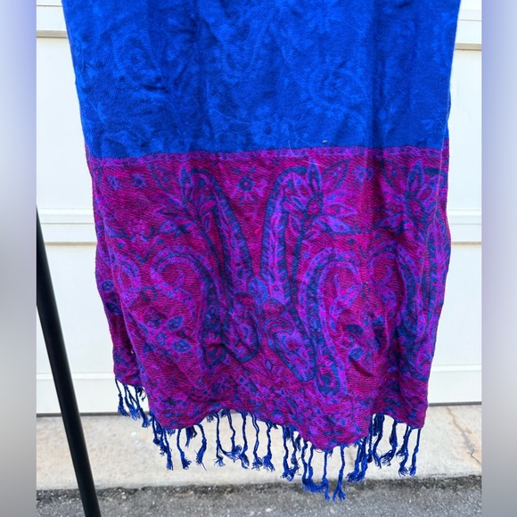 Pashmina Blue and Purple Scarf - Picture 1 of 5